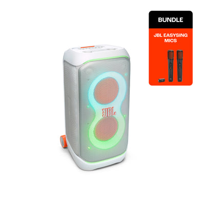 JBL PartyBox Stage 320 –  White Edition with EasySing Mics