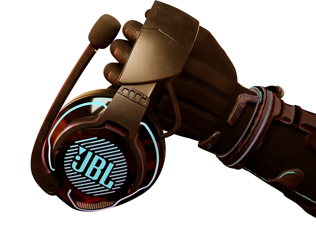 Headset JBL Quantum di genggaman