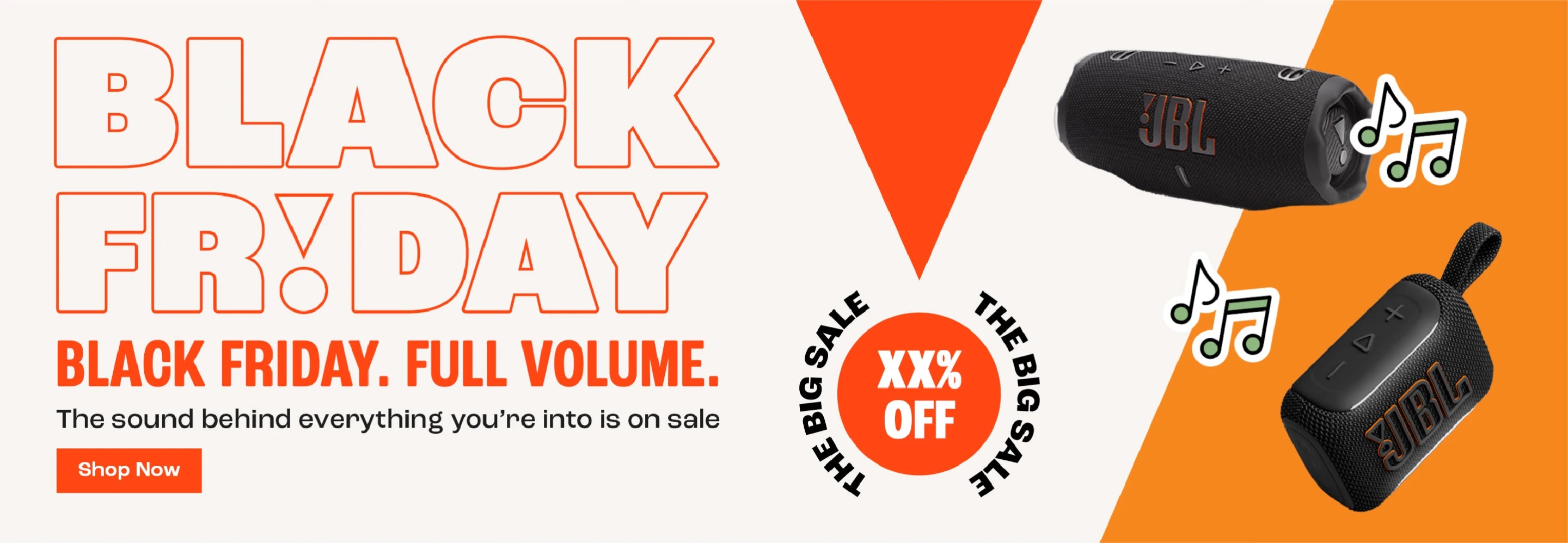 Black Friday. Full Volume. Suara di balik semua yang kamu suka kini sedang diskon – The Big Sale JBL