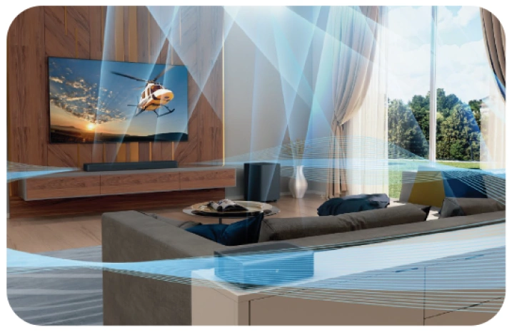 Ilustrasi suara sinematik soundbar JBL