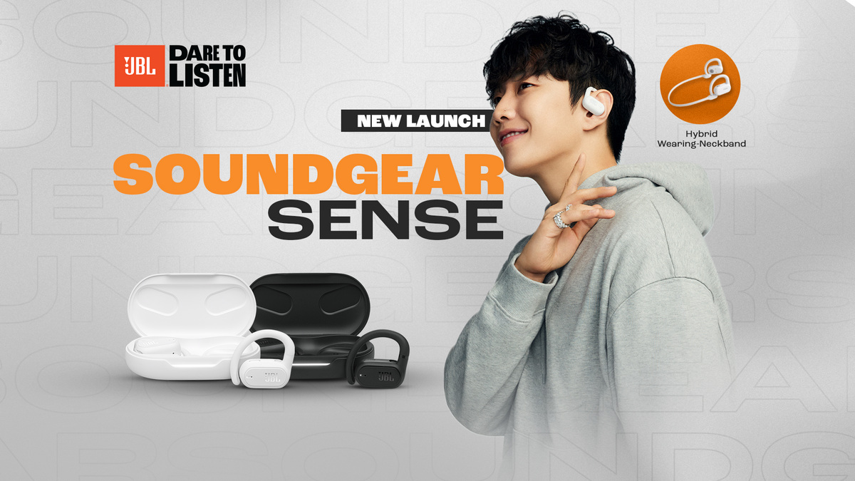 JBL Soundgear Sense – open-ear earbuds with a hybrid wearing-neckband design, new launch