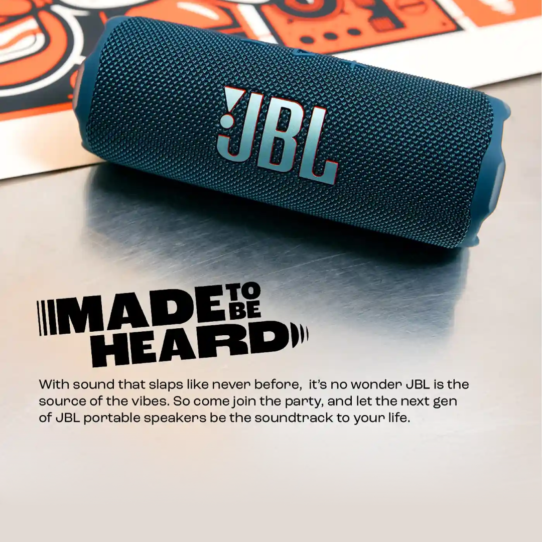 MADE TO BE HEARD: With sound that slaps like never before, it’s no wonder JBL is the source of the vibes. So come join the party, and let the next gen of JBL portable speakers be the soundtrack to your life.