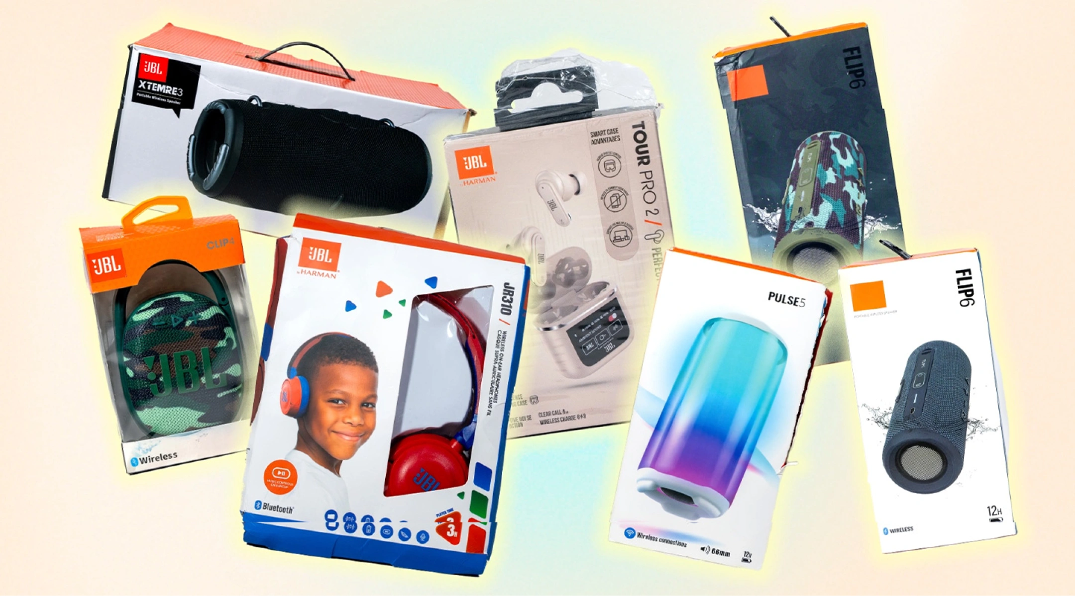 Rangkaian produk JBL asli dalam kemasan resmi
